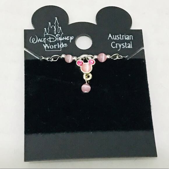 Walt Disney World Austrian Crystal Pink Mickey Necklace - Picture 1 of 4